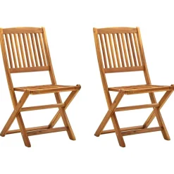 vidaXL Chaises pliables d'extérieur lot de 2 Bois d'acacia solide