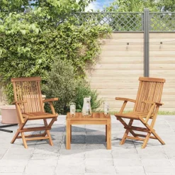 Mobilier De Jardin-vidaXL Chaises pliables de jardin lot de 2 Bois de teck solide