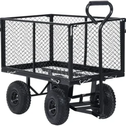 Outils-vidaXL Chariot à main de jardin 350 kg Noir