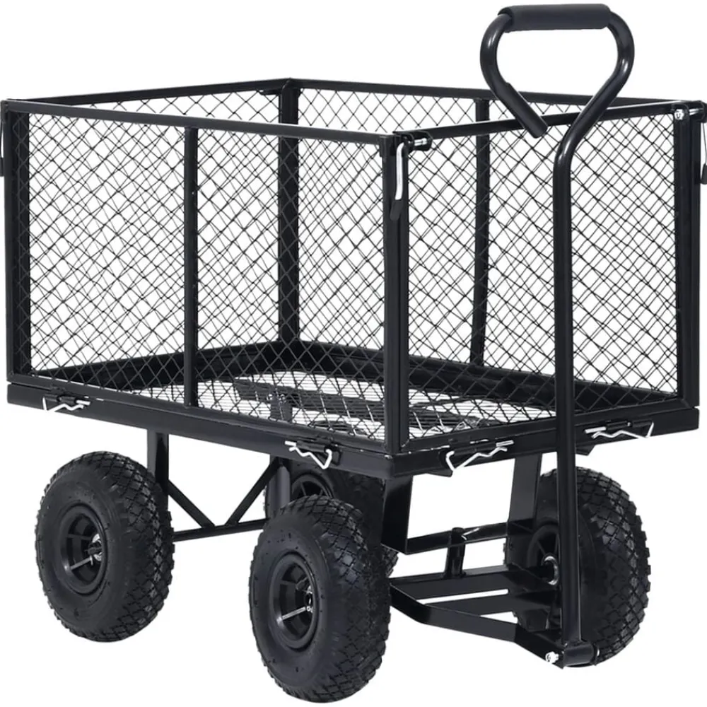 Outils-vidaXL Chariot à main de jardin 350 kg Noir