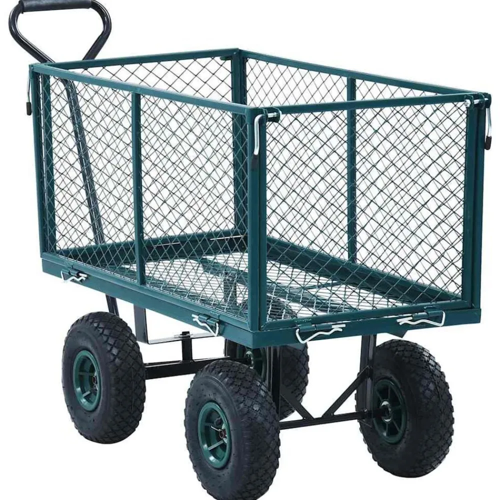 Outils-vidaXL Chariot à main de jardin 350 kg Vert