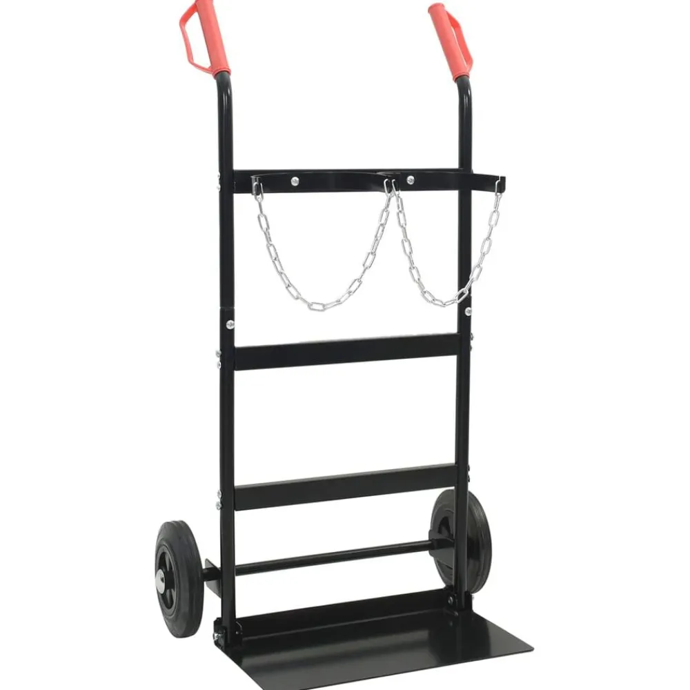 Outils-vidaXL Chariot à main Noir et Rouge 63 x 43,5 x 110 cm Acier