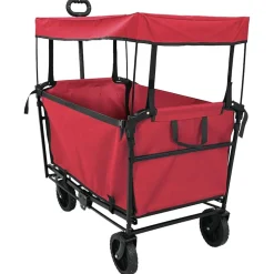 Outils-vidaXL Chariot à Main Pliable 105 x 56,5 x 116 cm Tissu Oxford Rouge