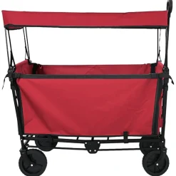 Outils-vidaXL Chariot à Main Pliable 105 x 56,5 x 116 cm Tissu Oxford Rouge