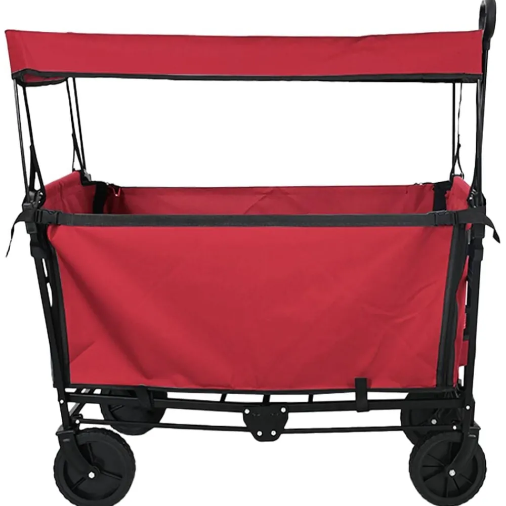 Outils-vidaXL Chariot à Main Pliable 105 x 56,5 x 116 cm Tissu Oxford Rouge