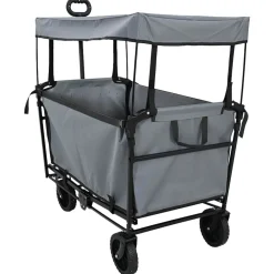 Outils-vidaXL Chariot à Main Pliable 105 x 56,5 x 116 cm Tissu Oxford Gris