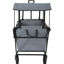 Outils-vidaXL Chariot à Main Pliable 105 x 56,5 x 116 cm Tissu Oxford Gris
