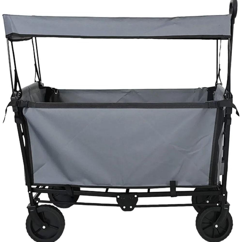 Outils-vidaXL Chariot à Main Pliable 105 x 56,5 x 116 cm Tissu Oxford Gris