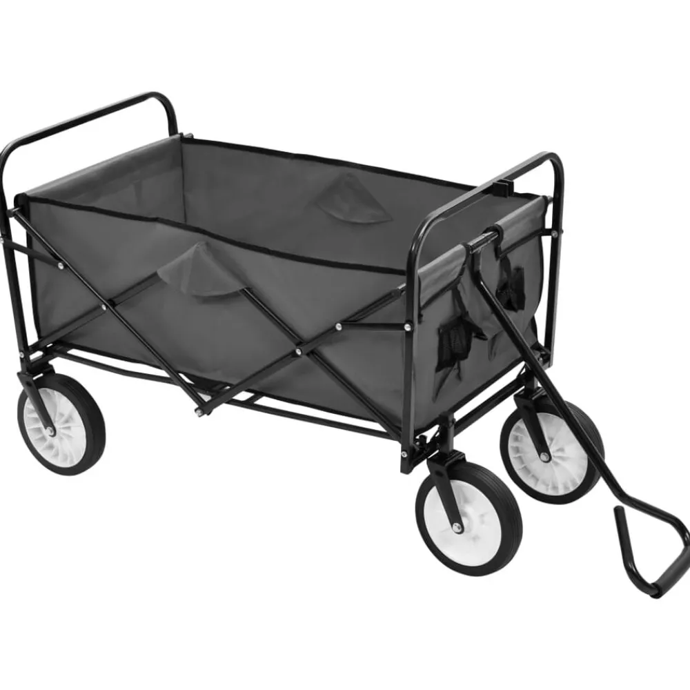 Outils-vidaXL Chariot à main pliable Acier Gris