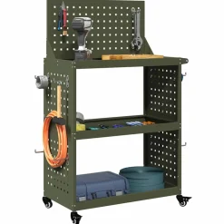 Accessoires De Quincaillerie-vidaXL Chariot à outils avec étagère 65 x 35 x 111 cm Vert olive