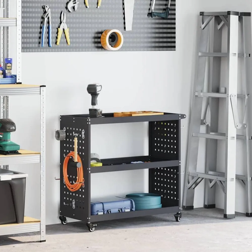 vidaXL Chariot à outils avec étagère 75 x 35 x 73 cm