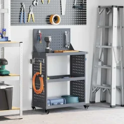 vidaXL Chariot à outils avec étagère 65 x 35 x 111 cm