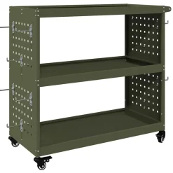 Accessoires De Quincaillerie-vidaXL Chariot à outils avec étagère 75 x 35 x 73 cm Vert olive