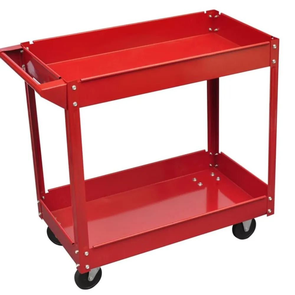 vidaXL Chariot à outils d'atelier 100 kg rouge