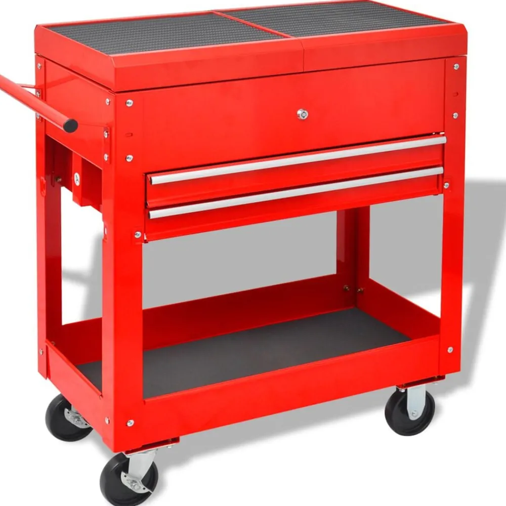Outils-vidaXL Chariot à outils Rouge 70.5 x 37 x 71 cm Acier