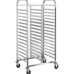 vidaXL Chariot à plateaux 32 bacs GN 75x55x162,5 cm acier inoxydable