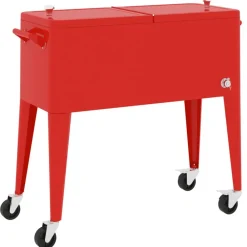 Arts De La Table & Arts Culinaires-vidaXL Chariot à roulettes pour glacières rouge 92x43x89 cm