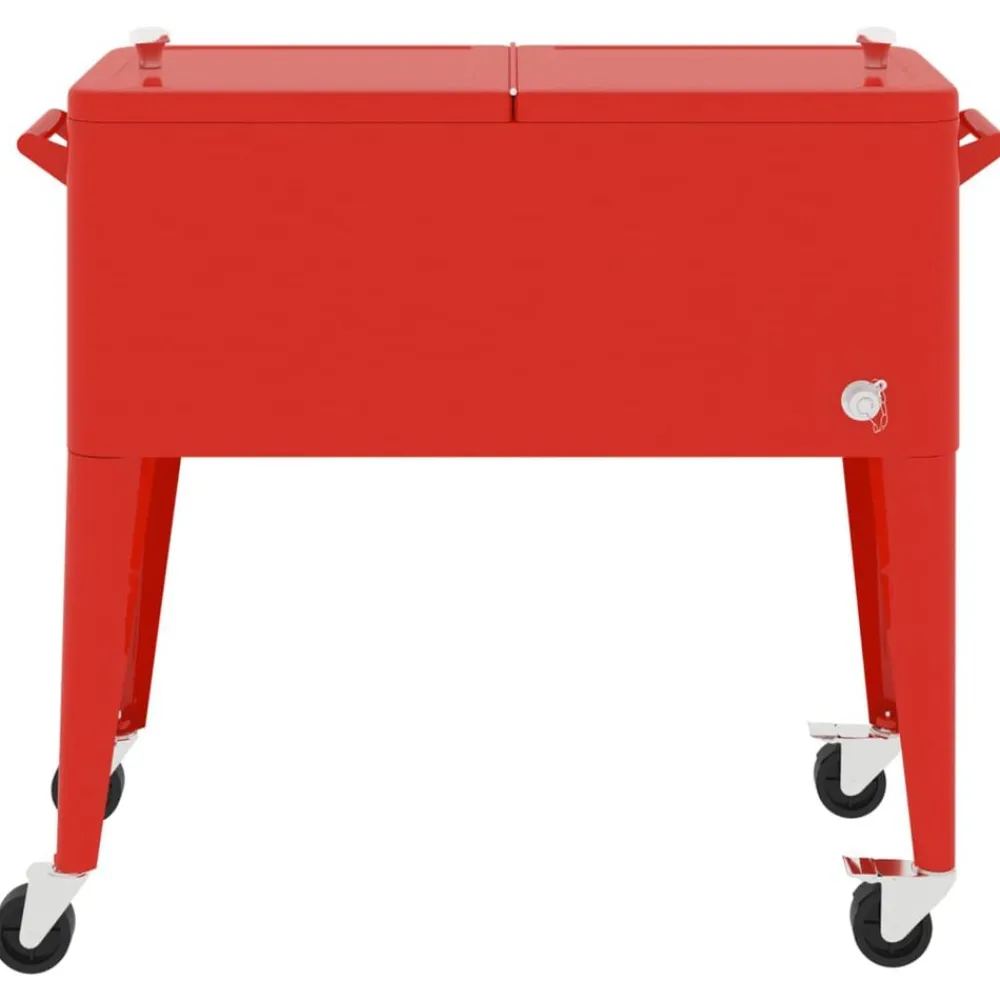 Arts De La Table & Arts Culinaires-vidaXL Chariot à roulettes pour glacières rouge 92x43x89 cm