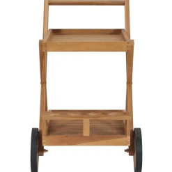 vidaXL Chariot à thé Bois de teck solide
