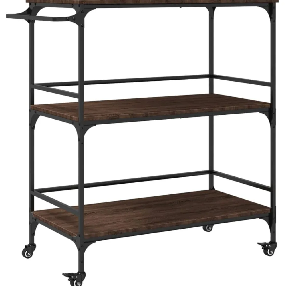 Chariots & Îlots-vidaXL Chariot cuisine chêne marron 100,5x50x105 cm bois d'ingénierie Chêne marron