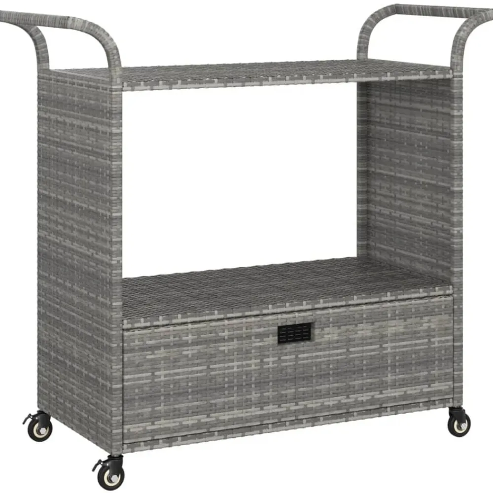 vidaXL Chariot de bar avec tiroir 100x45x97 cm Résine tressée
