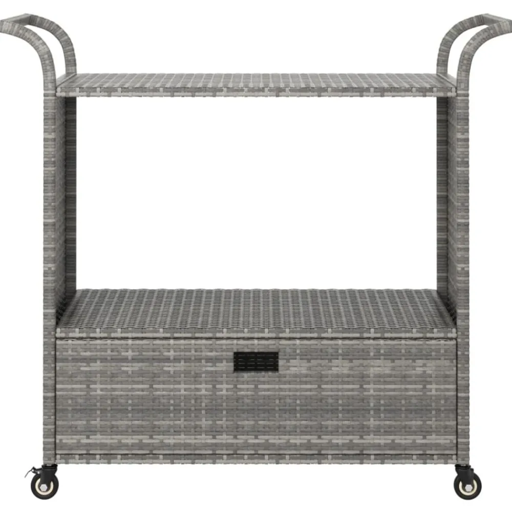 vidaXL Chariot de bar avec tiroir 100x45x97 cm Résine tressée
