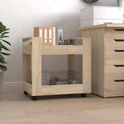 vidaXL Chariot de bureau Chêne sonoma 60x45x60 cm Bois d'ingénierie