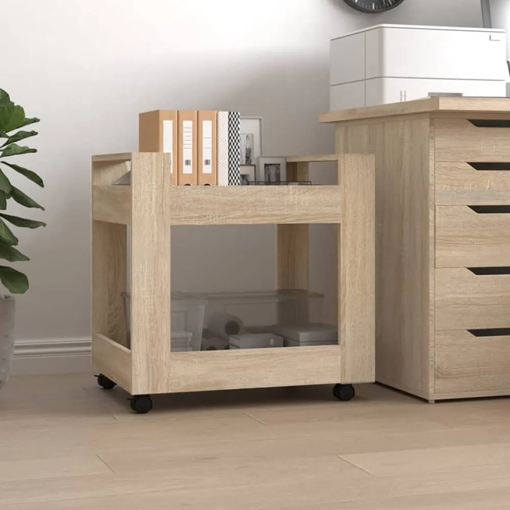 vidaXL Chariot de bureau Chêne sonoma 60x45x60 cm Bois d'ingénierie