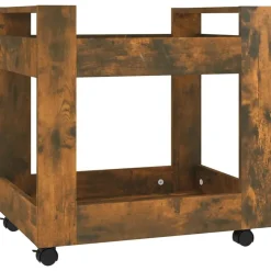 Chariots & Îlots-vidaXL Chariot de bureau Chêne fumé 60x45x60 cm Bois d'ingénierie Chêne fumé