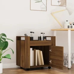 Chariots & Îlots-vidaXL Chariot de bureau Chêne marron 60x45x60 cm Bois d'ingénierie Ch&ecirc;ne marron
