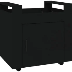 Chariots & Îlots-vidaXL Chariot de bureau 60x45x60 cm Bois d'ingénierie Noir