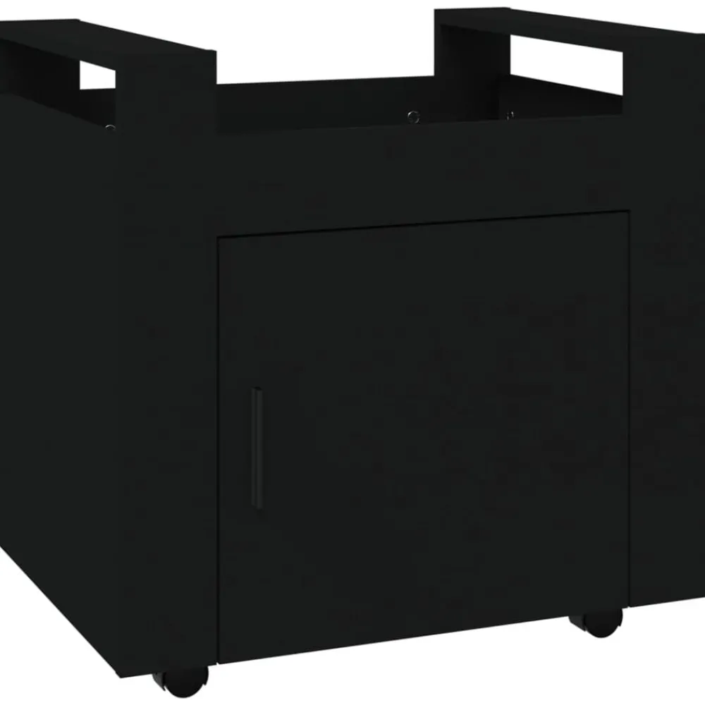 Chariots & Îlots-vidaXL Chariot de bureau 60x45x60 cm Bois d'ingénierie Noir