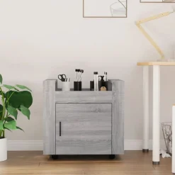 Chariots & Îlots-vidaXL Chariot de bureau 60x45x60 cm Bois d'ingénierie Sonoma gris