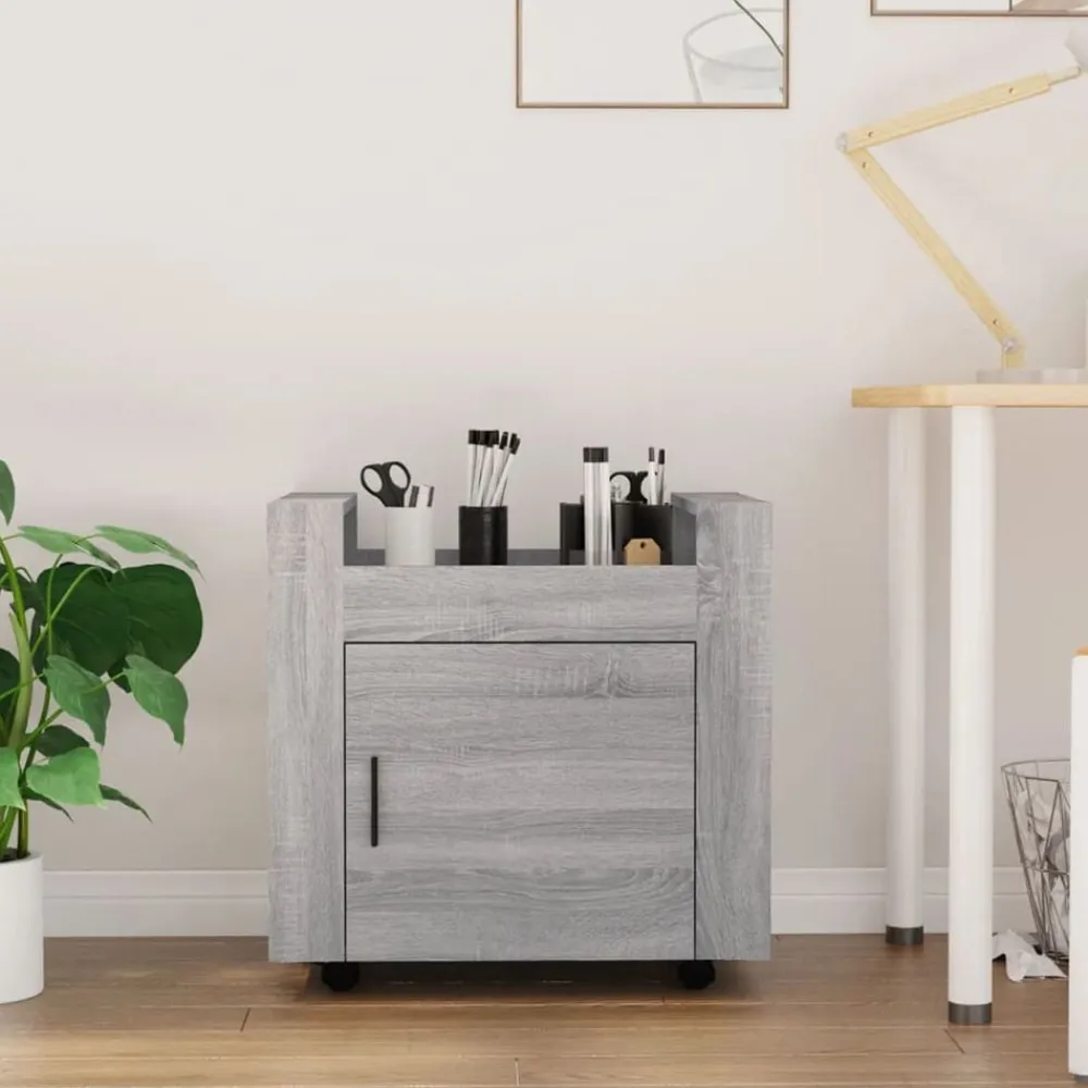 Chariots & Îlots-vidaXL Chariot de bureau 60x45x60 cm Bois d'ingénierie Sonoma gris