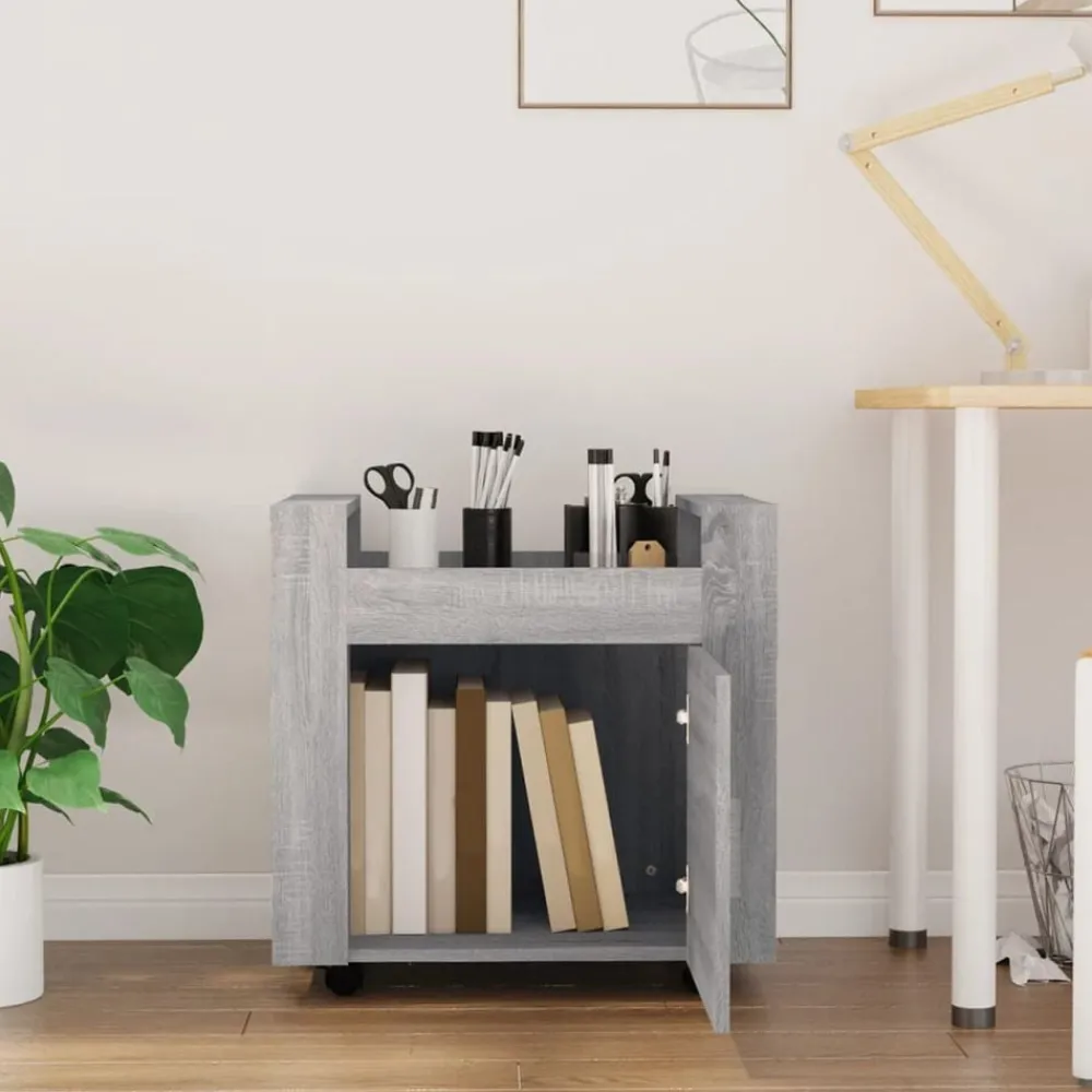 Chariots & Îlots-vidaXL Chariot de bureau 60x45x60 cm Bois d'ingénierie Sonoma gris