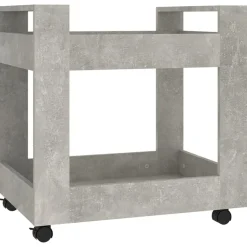 Chariots & Îlots-vidaXL Chariot de bureau 60x45x60 cm Bois d'ingénierie Gris béton