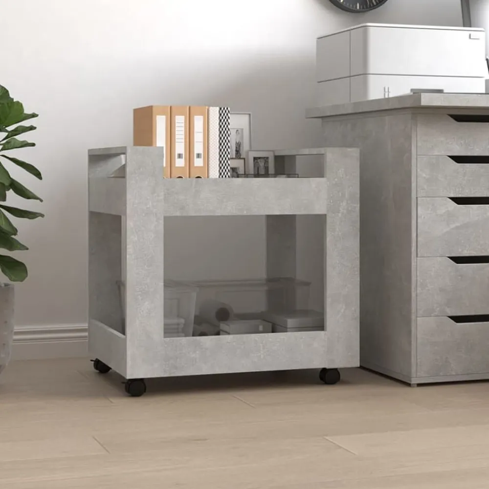 Chariots & Îlots-vidaXL Chariot de bureau 60x45x60 cm Bois d'ingénierie Gris béton