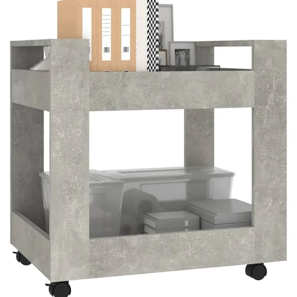 Chariots & Îlots-vidaXL Chariot de bureau 60x45x60 cm Bois d'ingénierie Gris béton