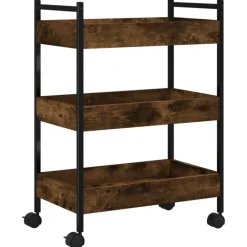 Chariots & Îlots-vidaXL Chariot de cuisine chêne fumé 50x30x70 cm bois d'ingénierie Chêne fumé
