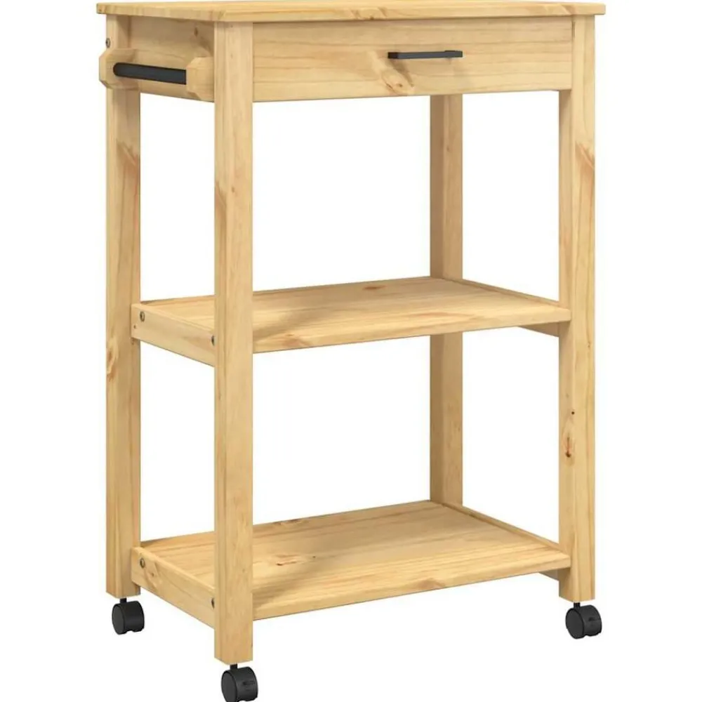 vidaXL Chariot de cuisine MONZA 60x40x88,5 cm bois massif de pin