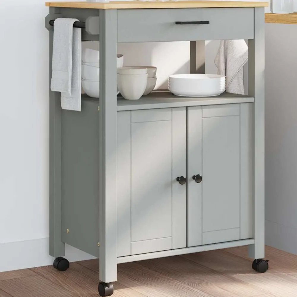 vidaXL Chariot de cuisine MONZA 60x40x88,5 cm bois massif de pin