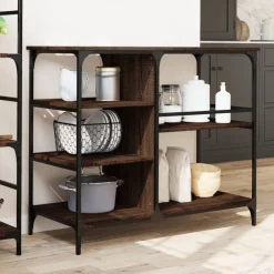 Chariots & Îlots-vidaXL Chariot de cuisine chêne marron 100x45x89,5cm bois d'ingénierie Ch&ecirc;ne marron
