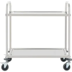 vidaXL Chariot de cuisine à 2 niveaux 96,5x55x90 cm Acier inoxydable