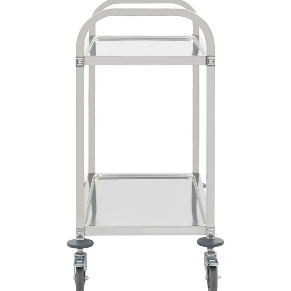 vidaXL Chariot de cuisine à 2 niveaux 96,5x55x90 cm Acier inoxydable