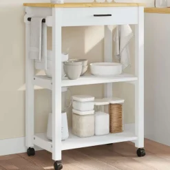 vidaXL Chariot de cuisine MONZA 60x40x88,5 cm bois massif de pin