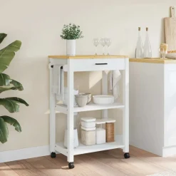 vidaXL Chariot de cuisine MONZA 60x40x88,5 cm bois massif de pin