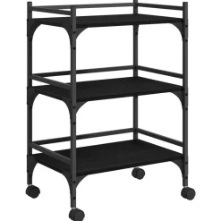 Chariots & Îlots-vidaXL Chariot de cuisine Chêne noir 50 x 35 x 75,5 cm Chêne noir