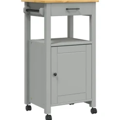Chariots & Îlots-vidaXL Chariot de cuisine MONZA 48x40x88,5 cm bois massif de pin Gris