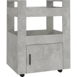Chariots & Îlots-vidaXL Chariot de cuisine 60x45x80 cm Bois d'ingénierie Gris béton