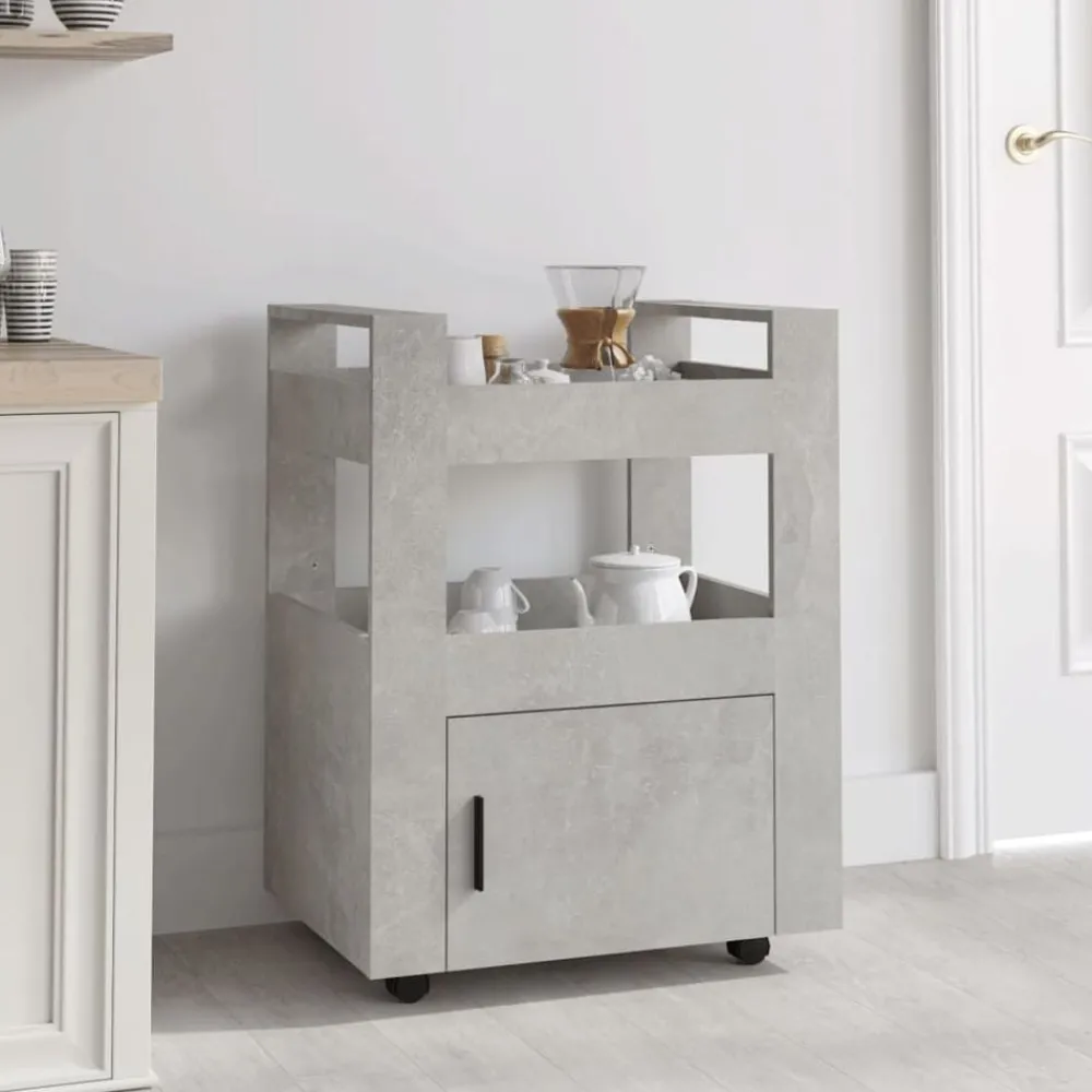 Chariots & Îlots-vidaXL Chariot de cuisine 60x45x80 cm Bois d'ingénierie Gris béton
